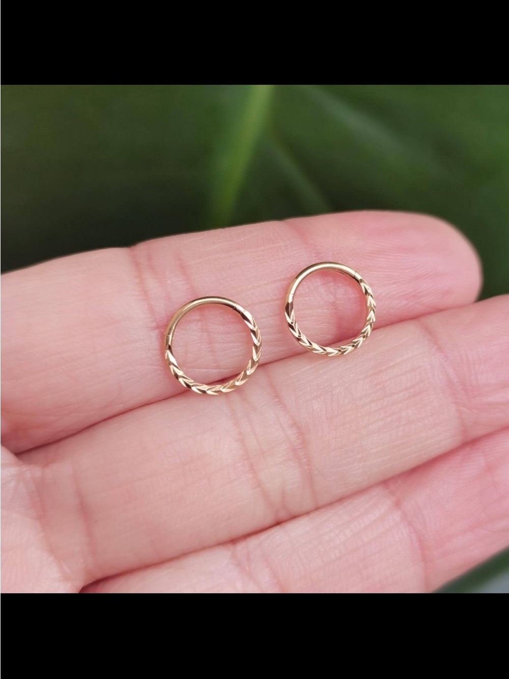 20G 8mm Titanium Implant Grade Earrings Gold (sold as a pair)